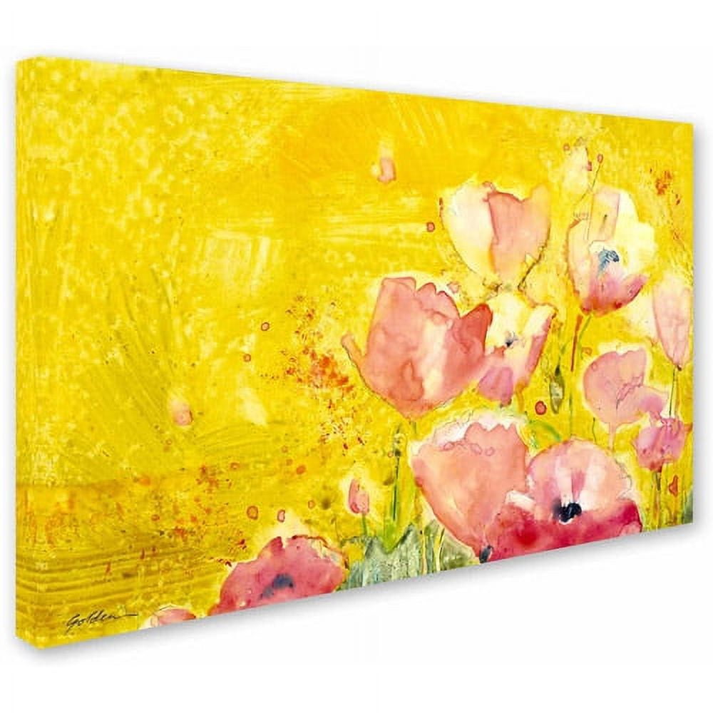 Trademark Fine Art "Pink Poppy Field" Canvas Art by Sheila Golden