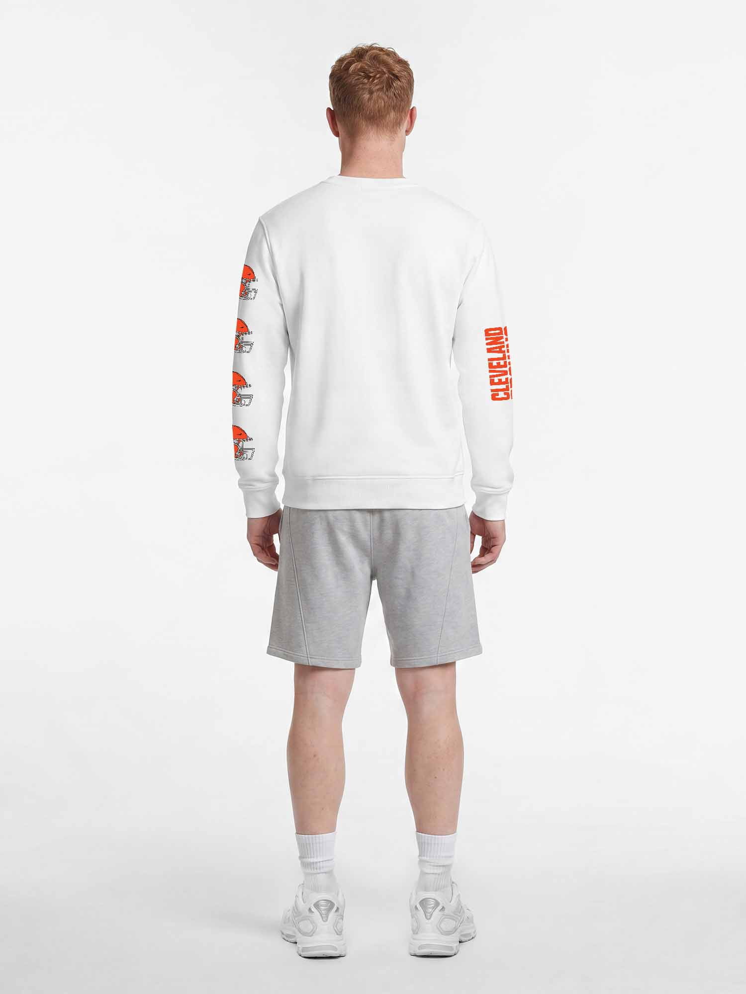 Cleveland Browns Reebok Mens White Crew Sweatshirt