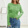 thumbnail image 5 of Women's St Patricks Day Sweater, Women's Fall Winter Slim-Fit Jacquard Crew Neck Sweater - Knit Warm, Figure Pullover Top,Size:S, 5 of 6