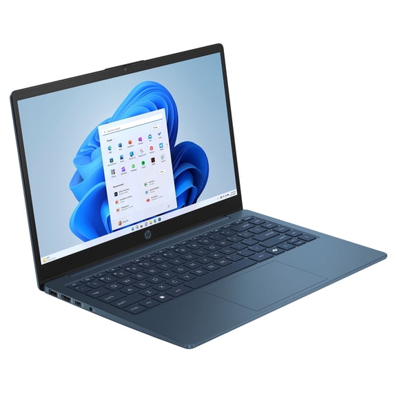 Pre-Owned HP 14 inch HD Windows Laptop AMD Athlon Silver 7120U Processor 4GB 256GB SSD Waterfall Blue