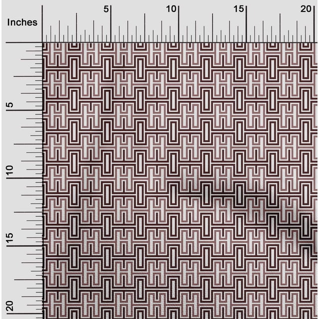 oneOone Polyester Lycra Fabric Greek Key Geometric Print Fabric BTY 56 Inches Wide