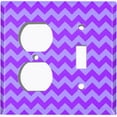 thumbnail image 4 of Metal Light Switch Plate Cover Chevron Purple Zig Zag Lines Pattern CHV003, 4 of 13
