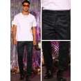 thumbnail image 4 of Unique Bargains Men's Metallic Pants Straight Leg Party Nightclub Glitter Trouser 36 Black, 4 of 6