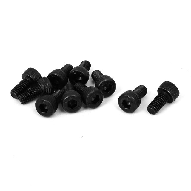 Unique Bargains M4 x 8mm Embout en Acier Allié 12.9 Grade Tête Hexagonale Vis Noir 10 Pcs