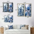 thumbnail image 4 of Designart "Morning Light Gilded Blue Rose III" Rose Framed Wall Art Set Of 2 - Traditional Blue Framed Canvas Set For Living Room Decor, 4 of 6