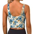 thumbnail image 4 of Uemuo Vintage Blue Flowers Pattern Women's Sports Bra - High Impact Support, Breathable, and Comfortable Athletic Bra for Running, Yoga, and Workouts, 4 of 9