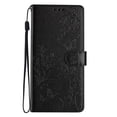 thumbnail image 3 of for Google Pixel 8 Flip Case with Card Slots,Flower Butterfly Embossed PU Leather Shockproof Cash Pocket Protective Wrist Strap Kickstand Wallet Cover for Google Pixel 8,Black, 3 of 7