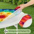 thumbnail image 5 of Rainbow Tie Dye Mandala Pattern Round Fitted Tablecloth with Elastic Edge,Dining Table Cover Waterproof,Outdoor Round Tablecloth for Camping,Dining,Indoor and Outdoor, 5 of 7