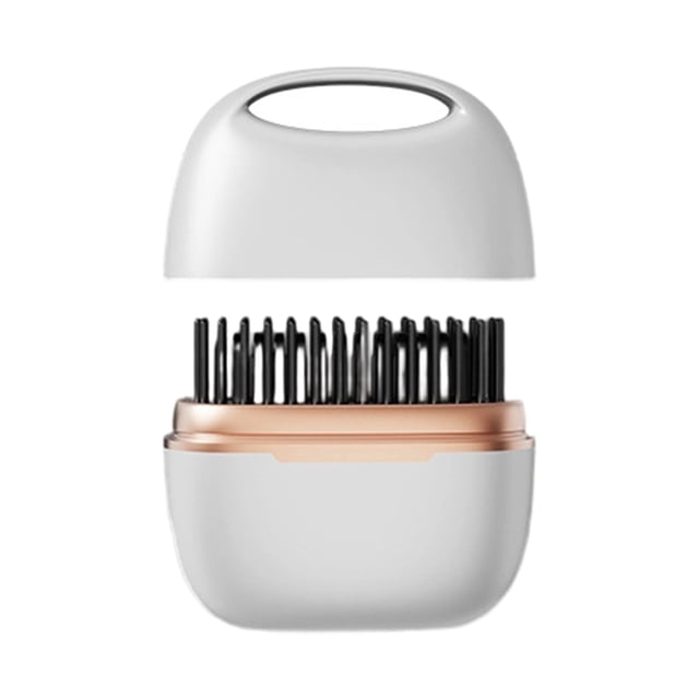 Mini cepillo alisador de pelo inalámbrico 2 en 1, 3 niveles de temperatura, calentamiento rápido, carga USB, portátil para viajes y peinado en casa