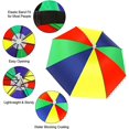 thumbnail image 4 of Sombrero de Paraguas, 2 Piezas de Paraguas de Arco Iris, Sombrilla, Sombrero de Pesca con Bandas elásticas, Sombrero de Paraguas de Playa con Cabeza Ajustable, 4 of 5