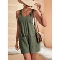 thumbnail image 4 of Women'S Summer Fashionable Short Jumpsuits, Casual Sleeveless Jumpsuits with Pockets  Green XXL, 4 of 7