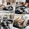 thumbnail image 5 of 8'x10' Area Rugs, Grey Trains Indoor Outdoor Area Rug for Living Room Bedroom, Black White Vintage Tunnels Hand Print Art Washable Bathroom Rugs Kitchen Floor Carpet Mats Home Decor Aesthetic, 5 of 8