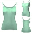 thumbnail image 4 of UoCefik Womens Shapewear Tank Top With Built In Bra Plus Size Adjustable Spaghetti Strap Camisole Tops Trendy Padded Undershirts Workout Yoga Tops Turquoise XXL, 4 of 5