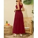 thumbnail image 3 of Vestido Kranda para mujer, vacaciones y verano, maxi, rojo vino, XXL, 3 of 6
