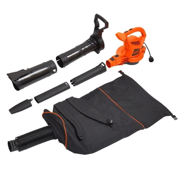 BLACK DECKER VACPACK 120V/240V 12 Amp Corded 3-in-1 Leaf Blower/Vacuum/Mulcher, (BEBL7000)