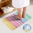 thumbnail image 3 of Watercolor Stripes Pattern Bathroom Rugs Set 2 Pieces, Bathroom Set - Quick Drying Bath Mat And U-Shaped Toilet Rug, Water Absorbent Bath Carpet For Bedroom Floor Living Room, Machine Washable, 3 of 6