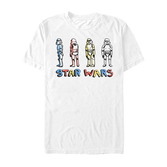Men's Star Wars Stormtroopers Color Twirl Graphic Tee White Small