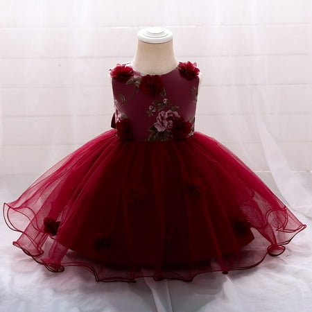 

SYNPOS Baby Girl Dress Christening Baptism Gowns Flower Girl Dress Girl Wedding Birthday Party Dresses