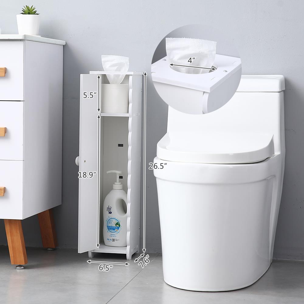 SalonMore Slim Bathroom Storage Free Standing Toilet Paper Holder Bathroom