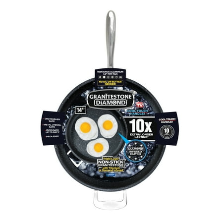 

Granitestone 14 inch XL Family Size Frying Pan with Helper Handle