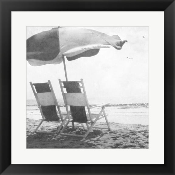 Great Art Now Sea For Two BW Crop by Debra Van Swearingen, Framed Wall Art, 19.5W x 19.5H