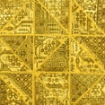 thumbnail image 1 of Ahgly Company Machine Washable Indoor Square Patchwork Yellow Transitional Area Rugs, 7' Square, 1 of 4