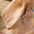 thumbnail image 5 of VNKIDY Womens V Neck Three Quarter Sleeve Floral Print Blouse With Embroidery Knot Button Closure Loose Fit Breathable For Casual Wear Cozy Top, 5 of 9
