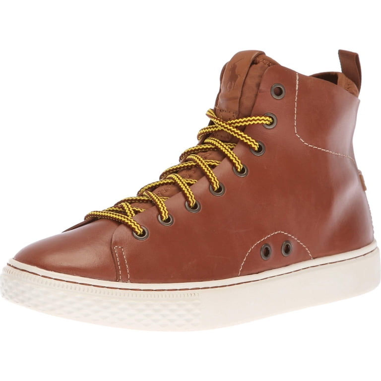 Polo Ralph Lauren Dleaney Brown Leather Sneaker 10M  display picture 1