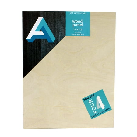 UPC: 0082435461045 | Art Alternatives Classic Wood Panel Value Pack  Studio  .75  Profile  11  x 14   4/Pkg.