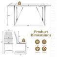 thumbnail image 4 of JUFU 7-Piece 55'' White Dining Set with Silver Metal Frame and Upholstered Chairs, 4 of 9
