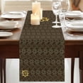 thumbnail image 3 of Table Runners 48 Inches Long Dress Scarves, Brown Golden Floral Farmhouse Kitchen/Dining Table Runner, Short Coffee Tablerunners, Modern Abstract Art Spring Flowers 13x48 Inch, 3 of 9
