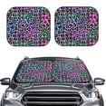 thumbnail image 6 of Lsque Rainbow Animal Skin 2 PCS Windshield Sun Shade | CarFoldable Window Covers | Car Accessories Reflect UV for Universal Cars SUV Truck | Large, 6 of 7