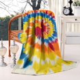 thumbnail image 2 of Vibrant Tie Dye Spiral Blanket,Comfortable Soft Flannel Throw Blanket,All Season,Warm Lightweight Blankets for Sofa Bed Couch Living Room Chair,40"x50", 2 of 4