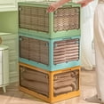 thumbnail image 2 of Storage Organizer High Capacity Strong Load Bearing Translucent with Handle Foldable Closets Lockers Folding Organizer Box Household Products, 2 of 8