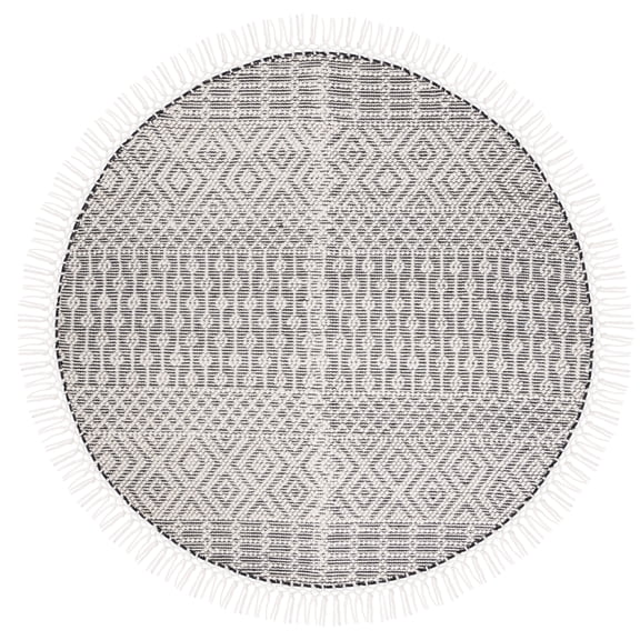 SAFAVIEH Natura Cordelia Southwestern Wool Area Rug, Ivory/Black, 6' x 6' Round