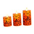 thumbnail image 4 of Elodie Flickering Flameless Candle, Halloween Candle Warm Light Fake Candle LED Pillar 3Pcs Mixed Size, 4 of 8