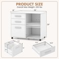 thumbnail image 3 of Costway 3-Drawer File Cabinet Mobile Lateral Printer Stand Storage Shelves Hanging Bars, 3 of 10