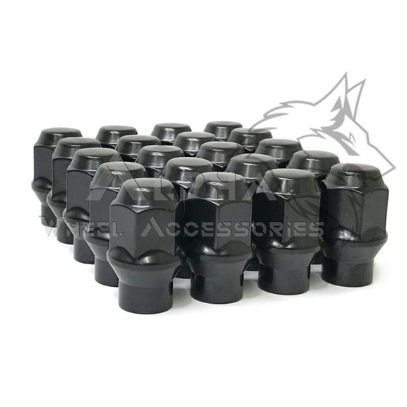 20Pc Black 7/16-20 Extended Thread Lug Nuts For Chevy Caprice Impala El Camino