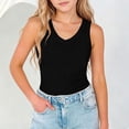thumbnail image 6 of AHTJRT V Neck Tank Tops for Girls 2026 Summer Fashion Sleeveless Blouses Casual Active Ribbed Fitted Sleeveless Going out Top Tees Black 13-14 Years, 6 of 7