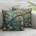 thumbnail image 3 of Nawypu  Blue Cottage Bird Birdcage and Blossoms Decorative Square Covers Home Decor Flowers and Birds Throw Pillow Covers Decorative Pillow Shells for Couch Living Room Bedroom Car, 3 of 5