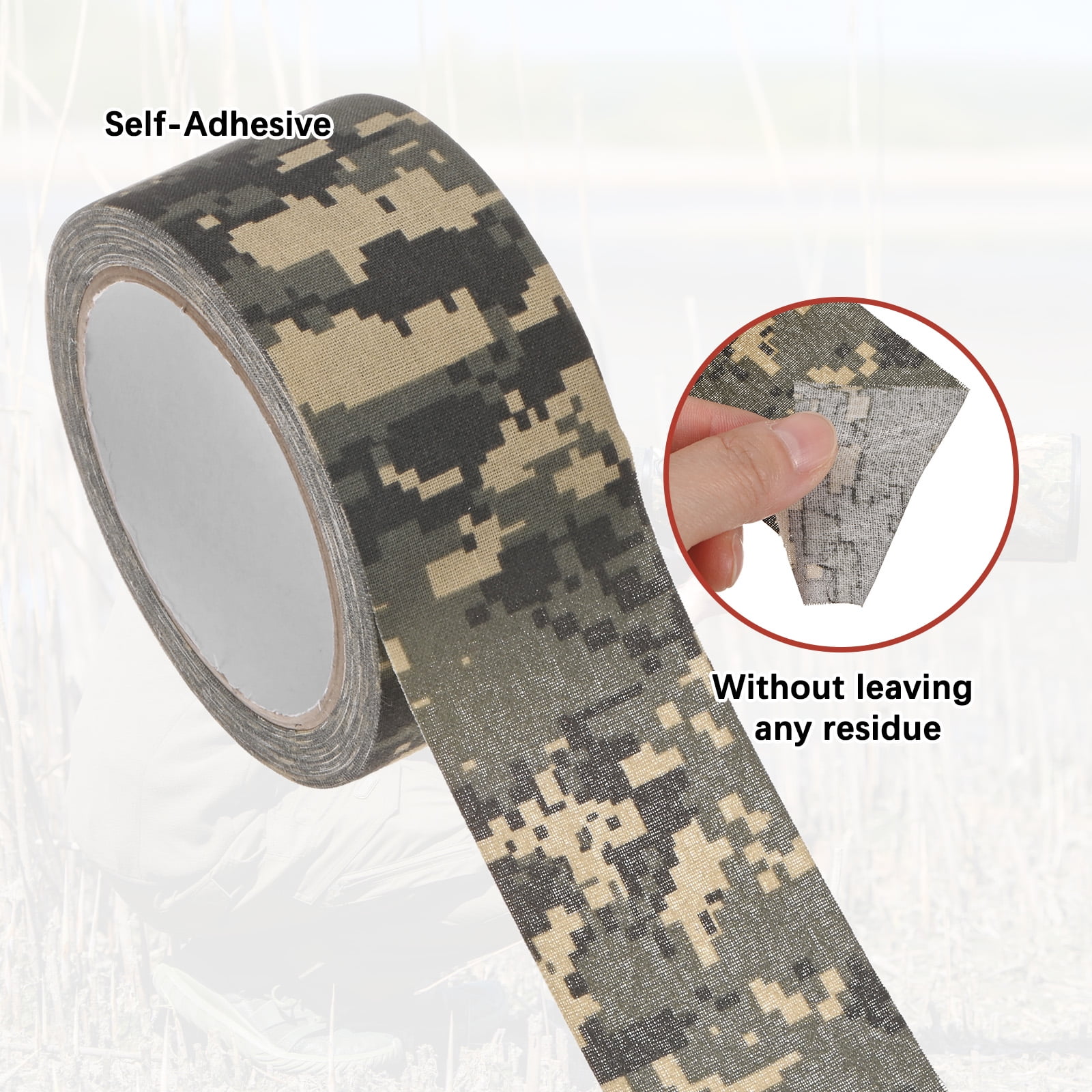 Uxcell 2.0IN x 10.94Yards Camouflage Tape [2PCS] - Self Adhesive Camo Tape for Outdoor Camping & Hunting - [Digital]
