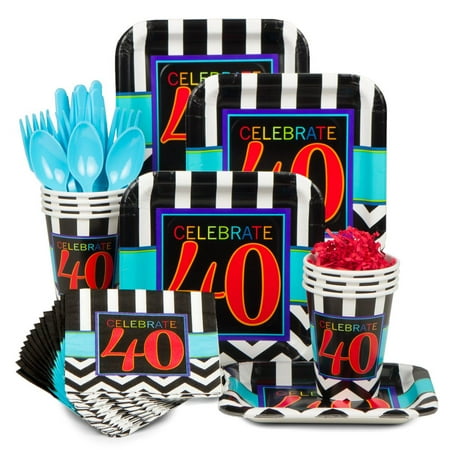 Chevron Mix 40Th  Birthday  Standard Kit Serves 8 Party  