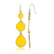 Moonstruck Round Drop & Dangle Earrings for Women (Yellow)