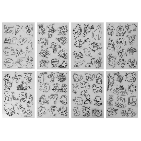 Heat Shrink Sheet,DIY Crafts,8pcs Heat Shrink Sheets Cute Animal Pattern Shrink Plastic Art Paper for DIY Keychain Pendant Craft Decoration Gift