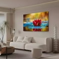 thumbnail image 3 of Red Lotus Flower Canvas Poster Bedroom Decor Sports Landscape Office Room Decor Gift,Frame-style,08x12inch(20x30cm), 3 of 8