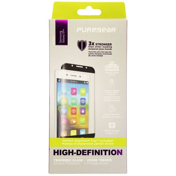 PureGear HD Tempered Glass Screen Protector Guard for Galaxy S9  - Black Edge