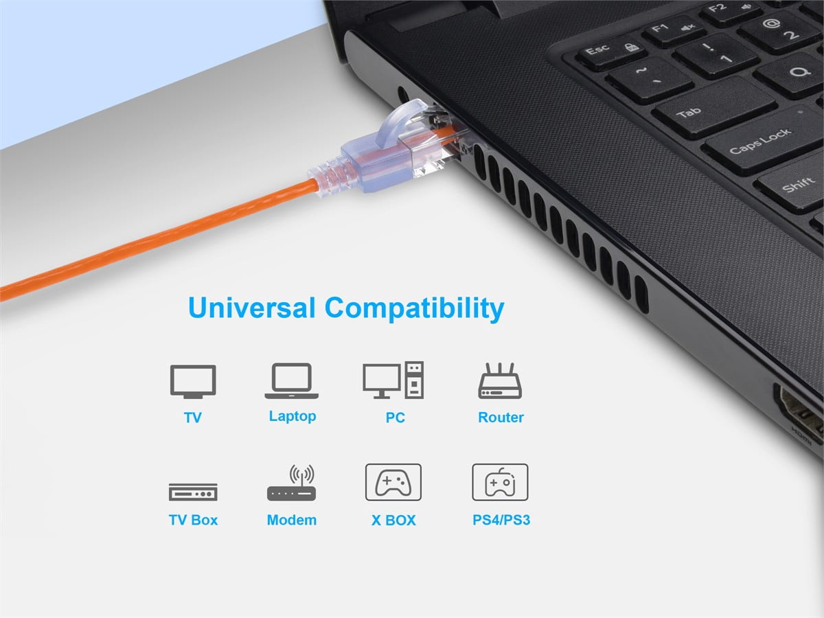 Monoprice Cat6A Ethernet Patch Cable - 1 Feet - Orange (10 Pack) Snagless RJ45 550Mhz UTP Pure Bare Copper Wire 10G 30AWG - SlimRun Series