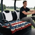 thumbnail image 4 of Yuyamidu Star USA Flag Golf Cart Seat Covers with Pockets 4th of July Golf Cart Seat Towel Blanket Soft Fits 2-Seat Golf Carts Accessories, 4 of 7