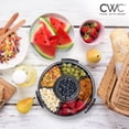 thumbnail image 3 of COOK WITH COLOR Round Snackle Box – 6-Compartment Serving Tray with Lid and Handle, Black – Kids Lunch Box & Meal Prep Snack Container, 3 of 9