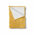 thumbnail image 2 of Bee Soft Flannel Fleece Throw Blanket, Geometric Hexagon Shapes as Colorful Yellow Toned Honeycomb Pattern, Cozy Plush for Indoor and Outdoor Use, 50" x 70", Marigold Yellow, by Ambesonne, 2 of 6